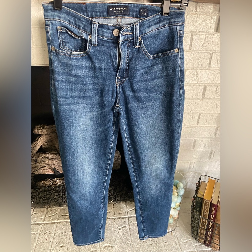 Lucky Brand Women's Dark Blue Cropped Skinny Jeans